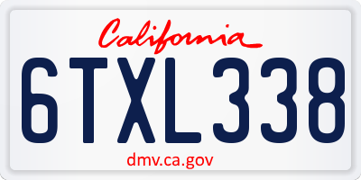 CA license plate 6TXL338