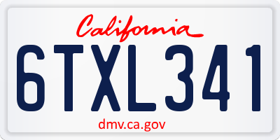 CA license plate 6TXL341