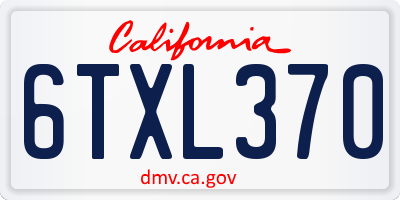 CA license plate 6TXL370