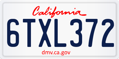 CA license plate 6TXL372