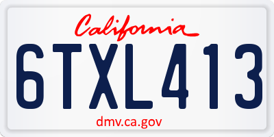 CA license plate 6TXL413
