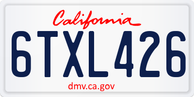 CA license plate 6TXL426
