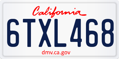 CA license plate 6TXL468