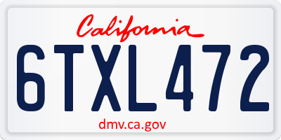 CA license plate 6TXL472