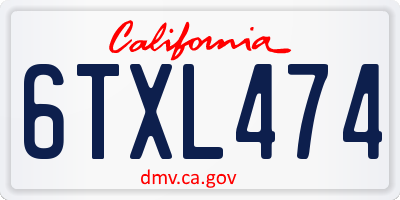 CA license plate 6TXL474