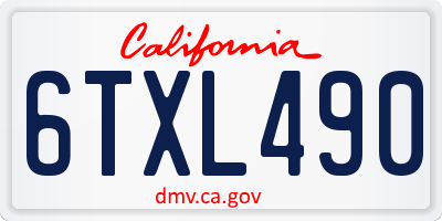 CA license plate 6TXL490