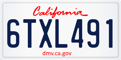 CA license plate 6TXL491