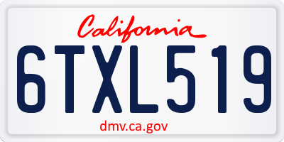 CA license plate 6TXL519