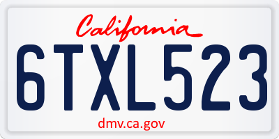 CA license plate 6TXL523