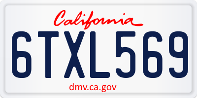 CA license plate 6TXL569