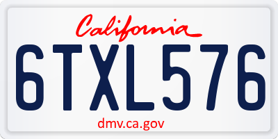 CA license plate 6TXL576