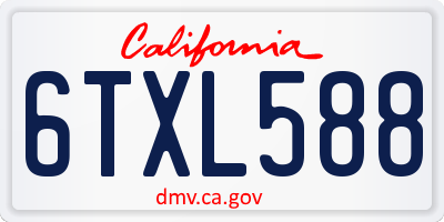 CA license plate 6TXL588