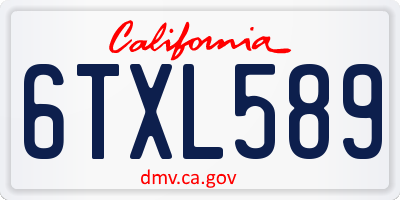 CA license plate 6TXL589