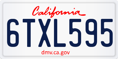 CA license plate 6TXL595
