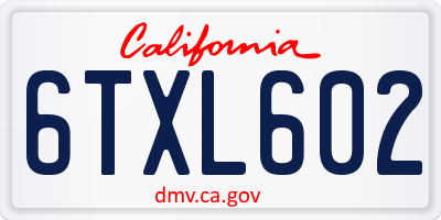 CA license plate 6TXL602