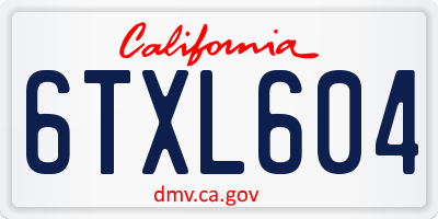 CA license plate 6TXL604
