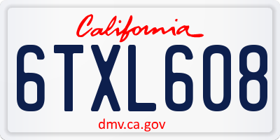 CA license plate 6TXL608