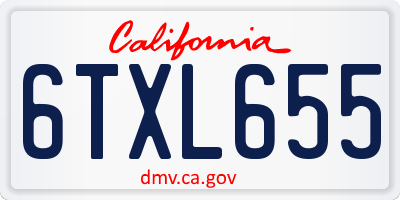 CA license plate 6TXL655
