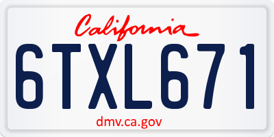 CA license plate 6TXL671