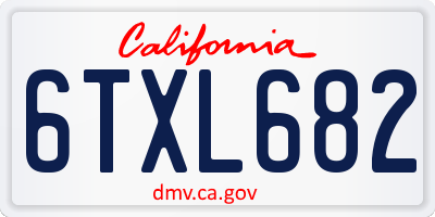 CA license plate 6TXL682