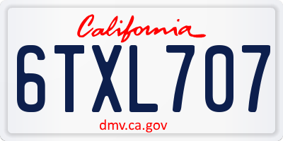CA license plate 6TXL707