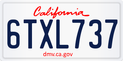 CA license plate 6TXL737