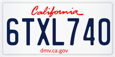 CA license plate 6TXL740
