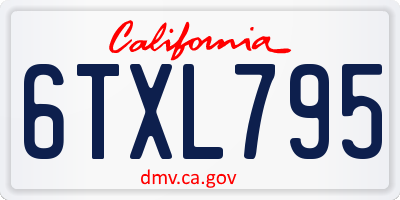 CA license plate 6TXL795