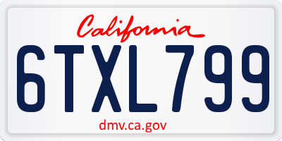 CA license plate 6TXL799