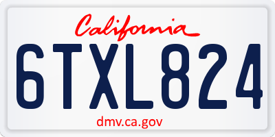 CA license plate 6TXL824