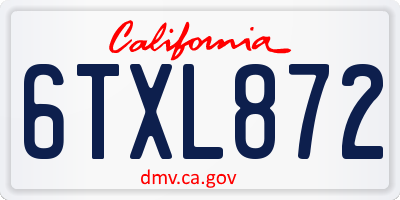 CA license plate 6TXL872