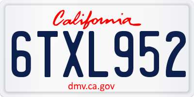 CA license plate 6TXL952