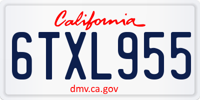 CA license plate 6TXL955