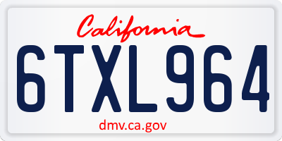CA license plate 6TXL964