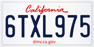 CA license plate 6TXL975
