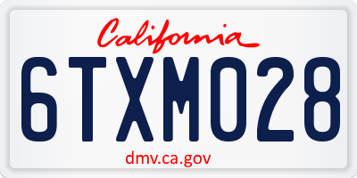 CA license plate 6TXM028