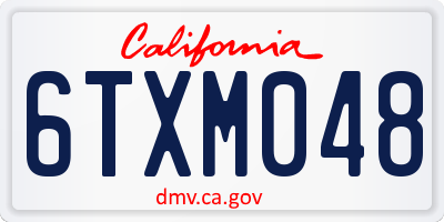 CA license plate 6TXM048