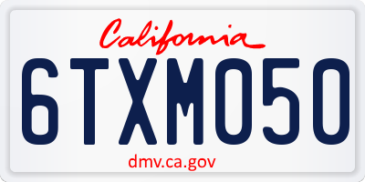 CA license plate 6TXM050