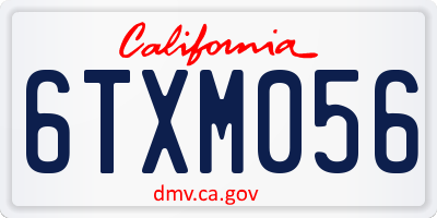 CA license plate 6TXM056
