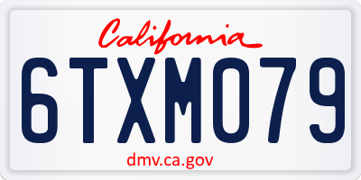 CA license plate 6TXM079