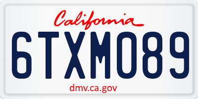 CA license plate 6TXM089