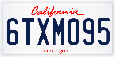 CA license plate 6TXM095