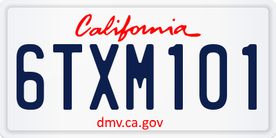 CA license plate 6TXM101