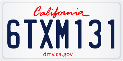 CA license plate 6TXM131