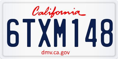 CA license plate 6TXM148