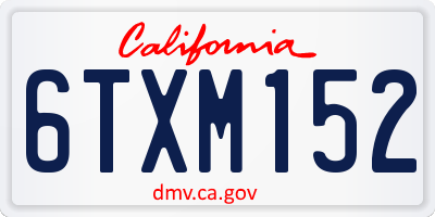 CA license plate 6TXM152