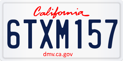CA license plate 6TXM157