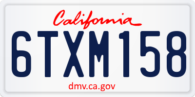 CA license plate 6TXM158