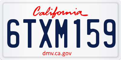 CA license plate 6TXM159