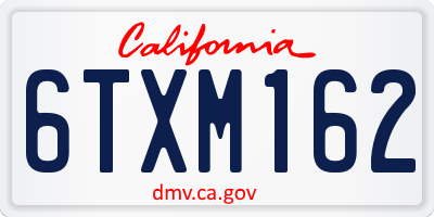 CA license plate 6TXM162